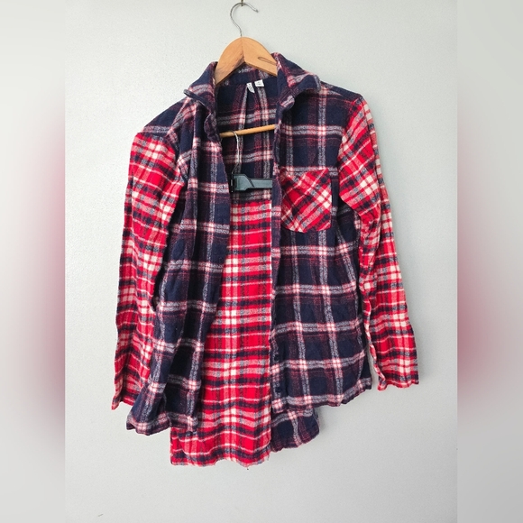 FLANNEL PATCHWORK PAJAMAS IN NAVY PEACOAT MIXED TARTAN Medium Womens - Picture 1 of 15